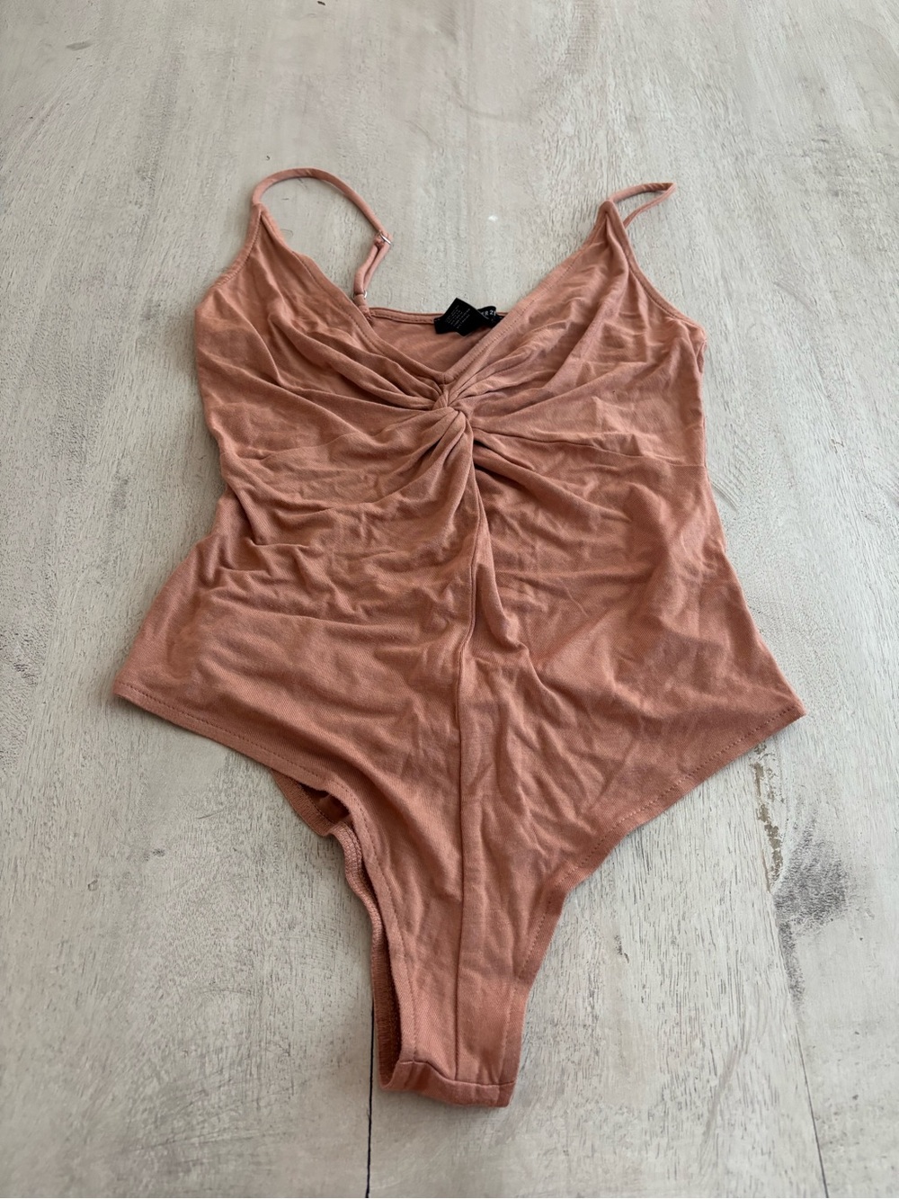 Forever 21 Rusty Rose Twist-Front Bodysuit